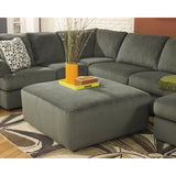 Signature Design by Ashley Jessa Place Oversized Ottoman in Pewter Fabric