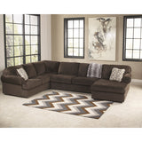 Signature Design by Ashley Jessa Place Sectional in Chocolate Fabric