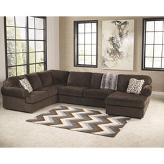 Signature Design by Ashley Jessa Place Sectional in Chocolate Fabric