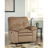 Signature Design by Ashley Mercer Rocker Recliner in Mocha Fabric