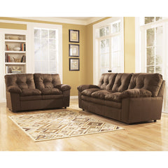 Signature Design by Ashley Mercer Living Room Set in Cafe Fabric