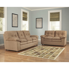 Signature Design by Ashley Mercer Living Room Set in Mocha Fabric