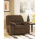 Signature Design by Ashley Dominator Rocker Recliner in Cafe Fabric