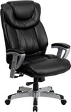 HERCULES Series 400 lb. Capacity Big & Tall Black Leather Executive Swivel Office Chair with Height & Width Adjustable Arms