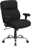 HERCULES Series 400 lb. Capacity Big & Tall Black Fabric Swivel Task Chair with Height Adjustable Arms