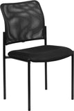 Black Mesh Comfortable Stackable Steel Side Chair