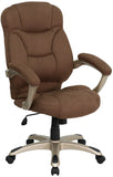 High Back Brown Microfiber Contemporary Executive Swivel Office Chair