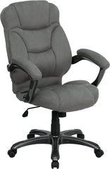 High Back Gray Microfiber Contemporary Executive Swivel Office Chair