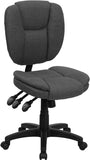 Mid-Back Gray Fabric Multi-Functional Ergonomic Swivel Task Chair