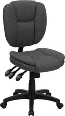 Mid-Back Gray Fabric Multi-Functional Ergonomic Swivel Task Chair