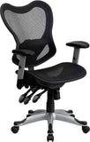 Mid-Back Black Mesh Executive Swivel Office Chair with Triple Paddle Control