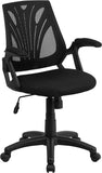 Mid-Back Black Mesh Swivel Task Chair with Mesh Padded Seat