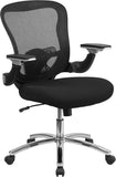 Mid-Back Black Mesh Executive Swivel Office Chair with Mesh Padded Seat and Height Adjustable Flip-Up Arms
