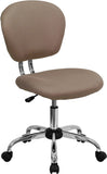 Mid-Back Coffee Brown Mesh Swivel Task Chair with Chrome Base