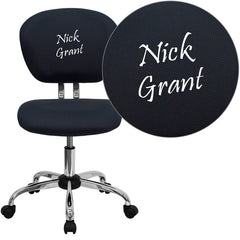 Personalized Mid-Back Gray Mesh Swivel Task Chair with Chrome Base
