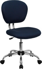 Mid-Back Navy Mesh Swivel Task Chair with Chrome Base