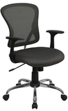 Mid-Back Dark Gray Mesh Swivel Task Chair with Chrome Base
