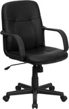 Mid-Back Black Glove Vinyl Executive Swivel Office Chair