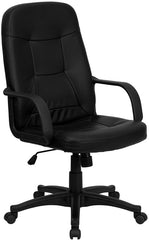 High Back Black Glove Vinyl Executive Swivel Office Chair