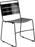HERCULES Series Black Indoor-Outdoor Metal Stack Chair