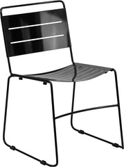 HERCULES Series Black Indoor-Outdoor Metal Stack Chair