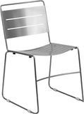 HERCULES Series Silver Indoor-Outdoor Metal Stack Chair