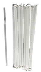 WB  Plastic Giant (Jumbo) Straws Individually Wrapped 10-1/4", Clear, 500 per Box