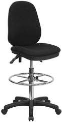 Black Multi-Functional Ergonomic Drafting Chair with Adjustable Foot Ring