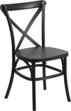 HERCULES Series Black Resin Indoor-Outdoor Cross Back Chair with Steel Inner Leg