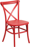 HERCULES Series Red Resin Indoor-Outdoor Cross Back Chair with Steel Inner Leg