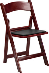 HERCULES Series 1000 lb. Capacity Red Mahogany Resin Folding Chair with Black Vinyl Padded Seat