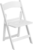 HERCULES Series 1000 lb. Capacity White Resin Folding Chair with Slatted Seat