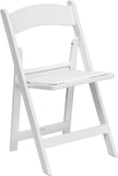 HERCULES Series 1000 lb. Capacity White Resin Folding Chair with White Vinyl Padded Seat