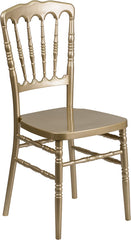 HERCULES Series Gold Resin Stacking Napoleon Chair