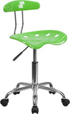 Vibrant Apple Green and Chrome Task Chair with Tractor Seat