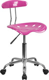 Vibrant Candy Heart and Chrome Task Chair with Tractor Seat