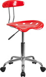 Vibrant Red and Chrome Task Chair with Tractor Seat