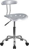 Vibrant Silver and Chrome Task Chair with Tractor Seat