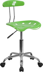 Vibrant Spicy Lime and Chrome Task Chair with Tractor Seat