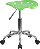 Vibrant Apple Green Tractor Seat and Chrome Stool