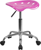 Vibrant Candy Heart Tractor Seat and Chrome Stool