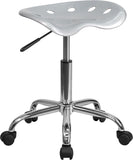 Vibrant Silver Tractor Seat and Chrome Stool