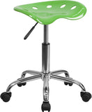 Vibrant Spicy Lime Tractor Seat and Chrome Stool