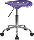 Vibrant Violet Tractor Seat and Chrome Stool