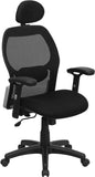 High Back Black Super Mesh Executive Swivel Office Chair with Mesh Padded Seat