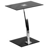 Laptop Computer Desk with Silk Black Tempered Glass Top