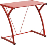 Contemporary Tempered Red Glass Computer Desk with Matching Frame