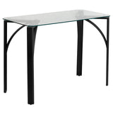 Contemporary Desk with Clear Tempered Glass Top