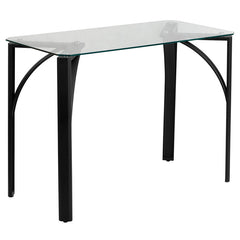 Contemporary Desk with Clear Tempered Glass Top