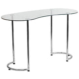 Contemporary Desk with Clear Tempered Glass